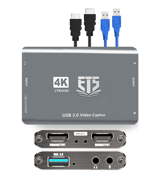 HDMI to USB 3.0 capture card supporting Full HD and 4K input