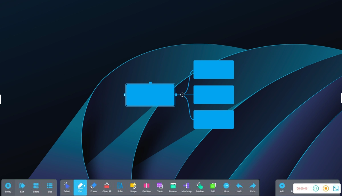 Maths equation solver tool on interactive digital whiteboard