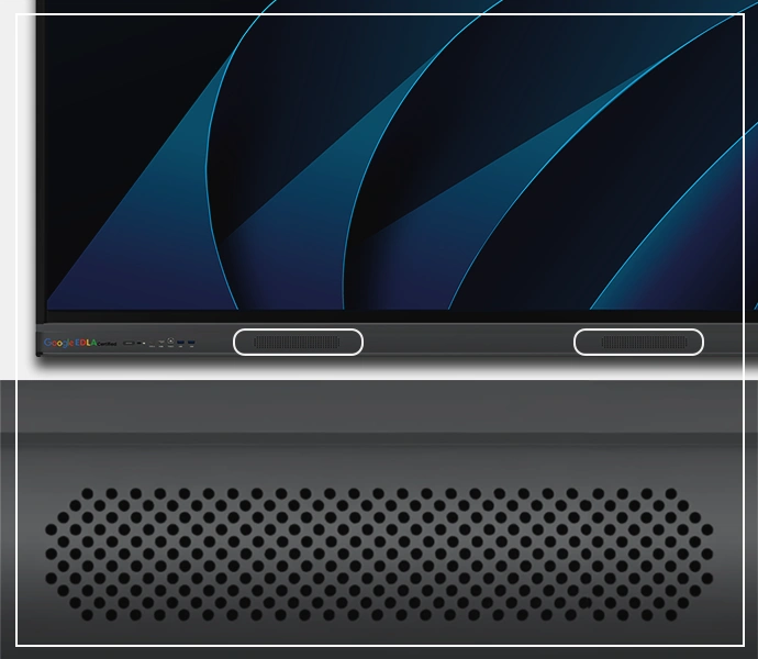 Front-facing dual 20W speakers for clear classroom audio