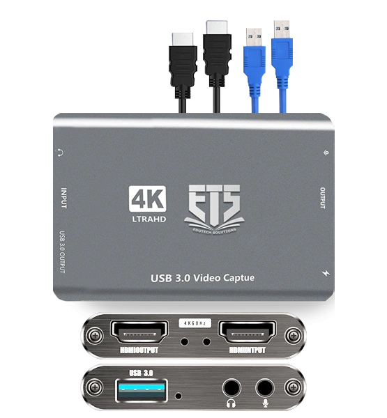 HDMI to USB 3.0 capture card supporting Full HD and 4K input