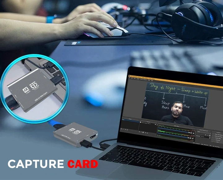 HDMI capture card for recording and live streaming