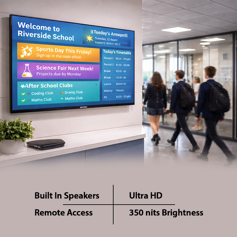 55 inch smart tv side view digital signage display