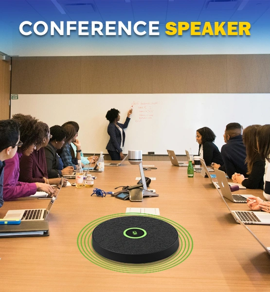 Edutech Conference Speaker with Microphone - In Meeting Setup