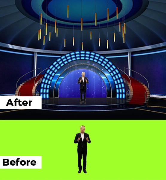 VRT Plus virtual studio software interface for video lecture recording